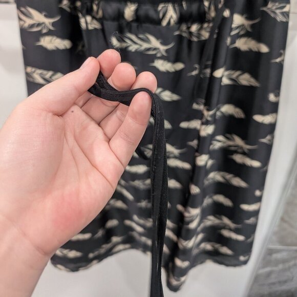 Melissa Nepton black dress feather print sleeveless summer lightweight XL - Picture 4 of 7